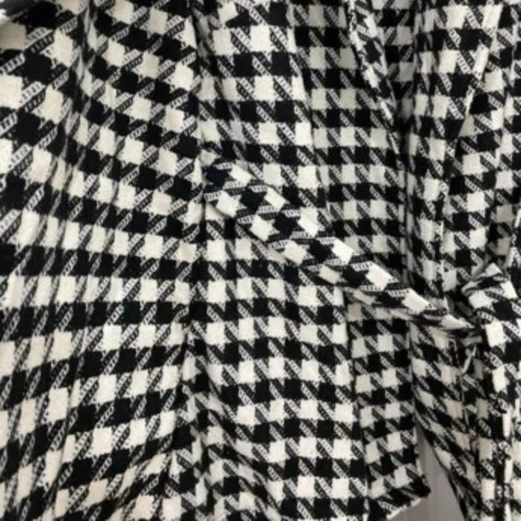 Tweed Houndstooth Print Cape Jacket - Coat - Picture 8 of 9